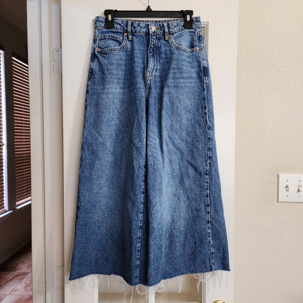 Forever 21 High Rise Wide Leg Jeans Size 27 Medium Wash Retro Y2K Style